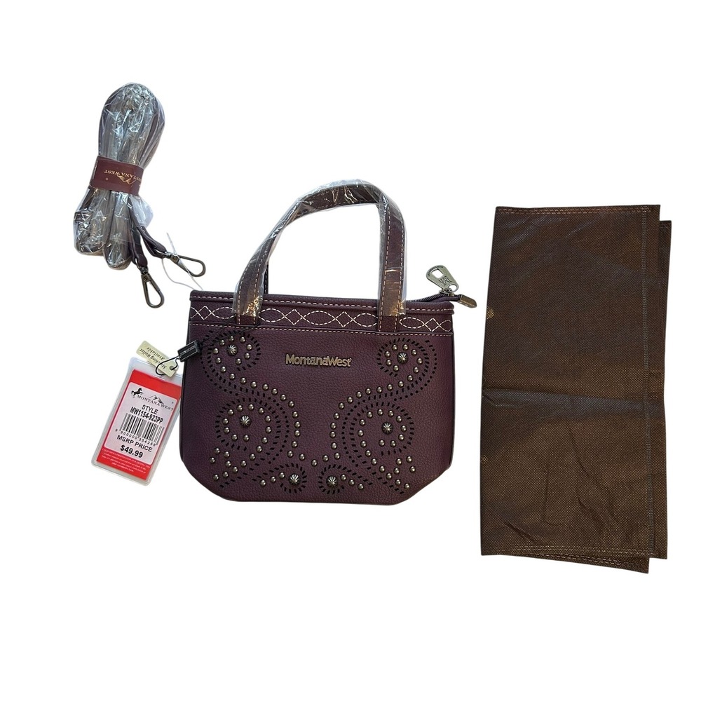 Montana West Leather Purse Bag Studded Crossbody Dust Bag NWT Never‎ Used